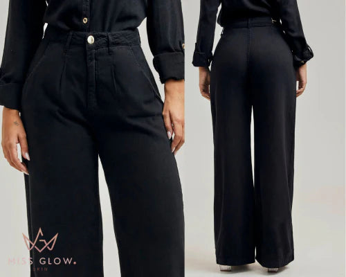 Premium Linen Wide-Leg Sculpt Pants