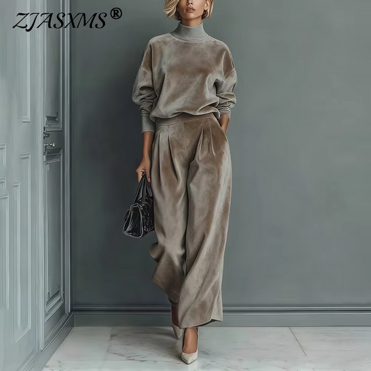 Taupe Velvet Lounge Set