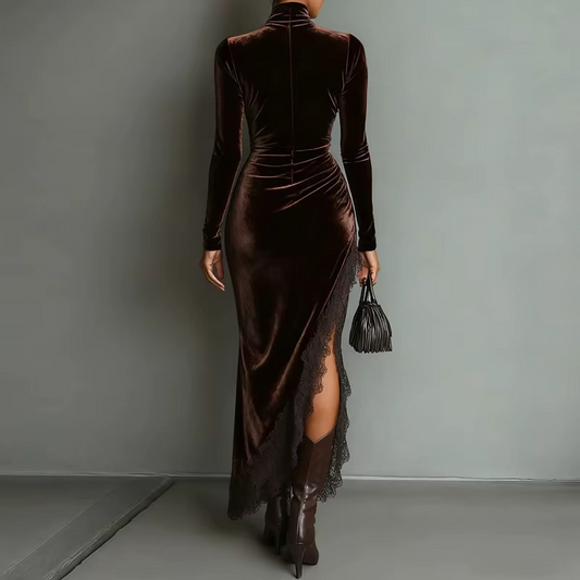 Midnight Velvet Lace Maxi Dress
