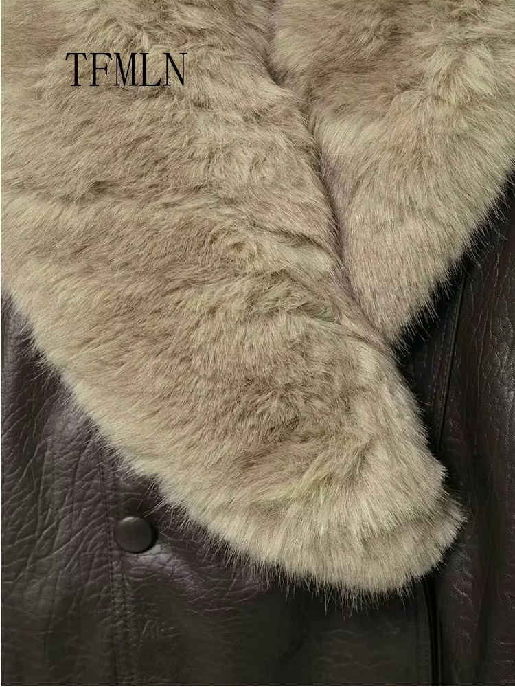 Noir Luxe Faux Fur Aviator Jacket