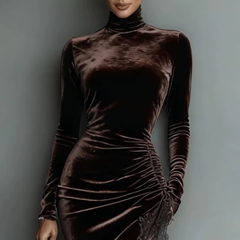 Midnight Velvet Lace Maxi Dress