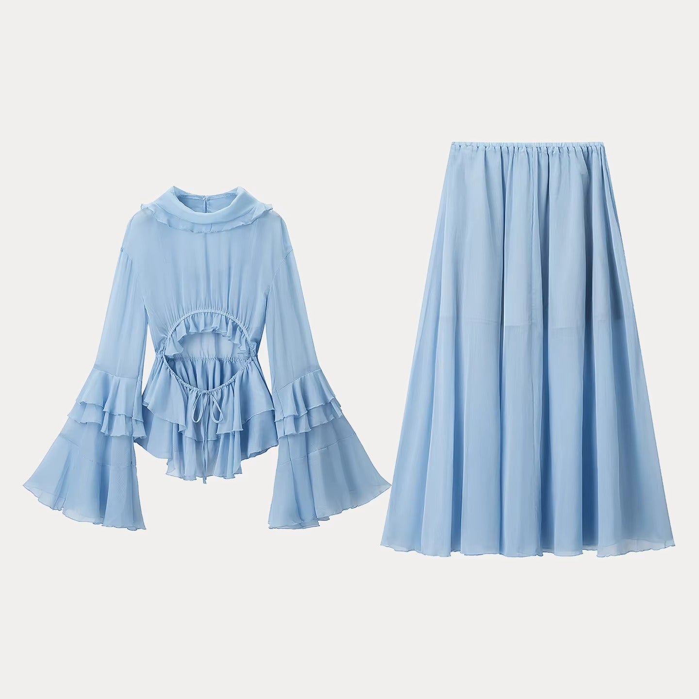 Sky Muse Sheer Chiffon Set