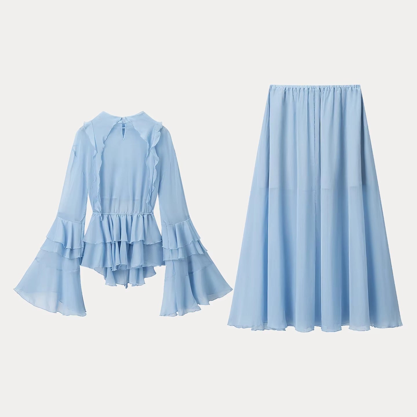 Sky Muse Sheer Chiffon Set